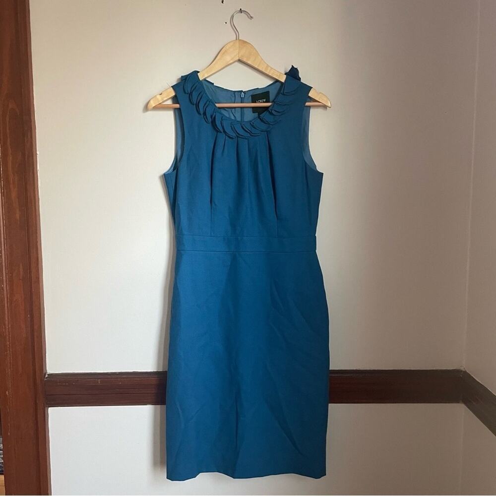 J. Crew Suiting Blue Sheath Career Dress Shift Office size 6 Classic Preppy